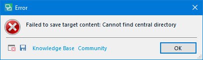 How to fix «Failed to save target content: Cannot find central directory» error in Trados Studio - 2